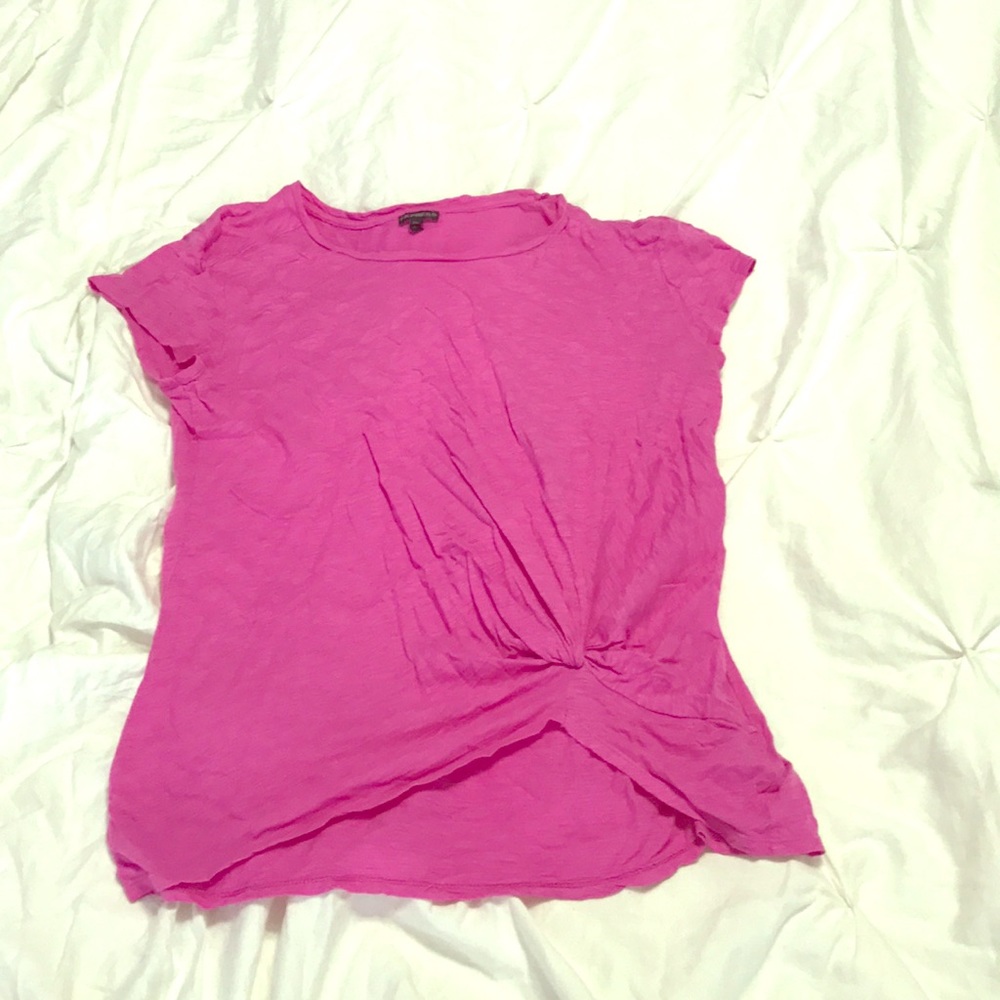 Pink Express Plain Shirt with slight crop top